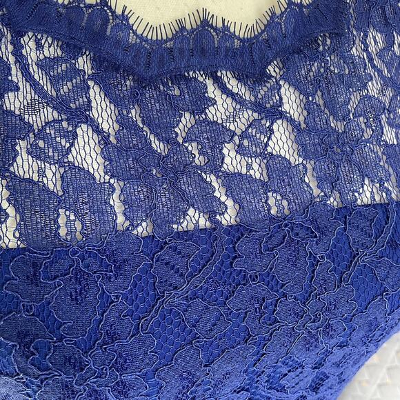Diane Von Furstenberg DVF Womens Fifi Royal Blue Short Floral Lace Dress 6 M NWT - Picture 13 of 14